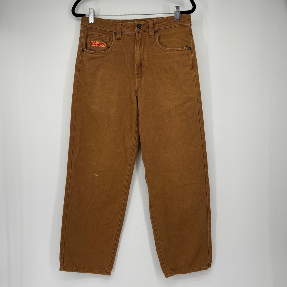 Empyre Relaxed Fit Skate Pants Mens 30 Brown Cotton Denim Wide Leg Trousers